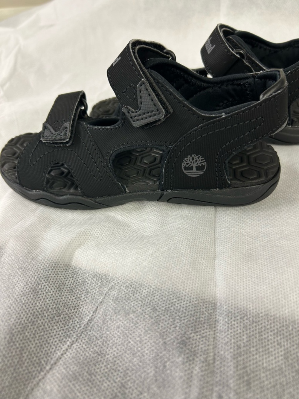 Timberland Boys Youth adventure seeker 2 strap sandals in black